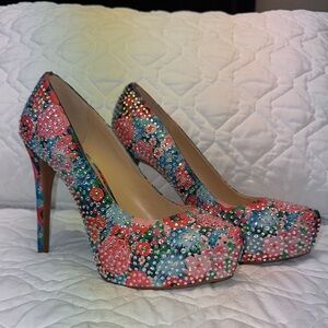 Floral and crystal Women's Heels
